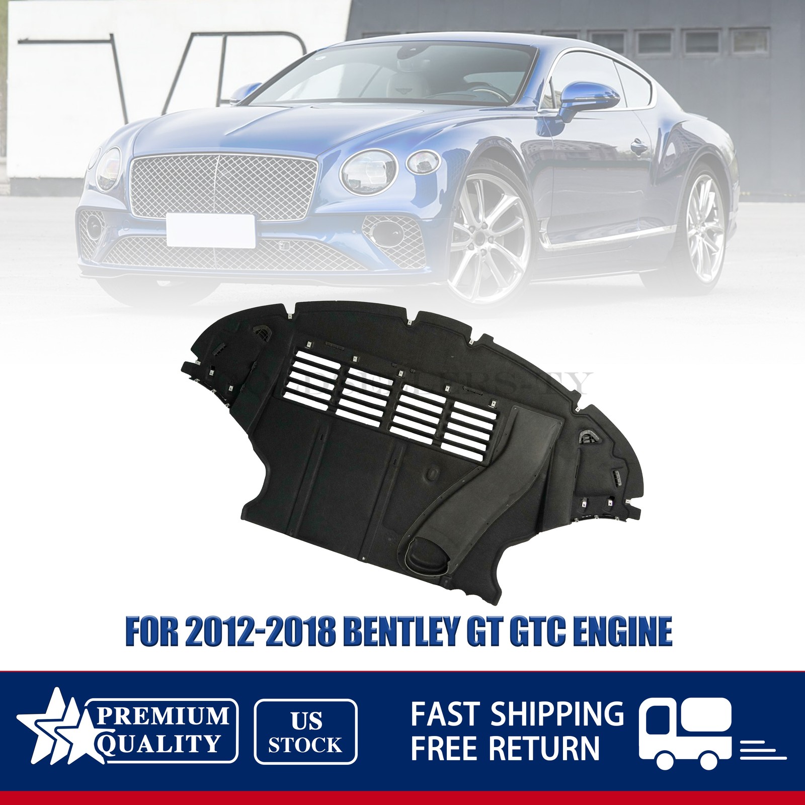 Bentley Continental GT 2012-2018 FRONT Engine splash shield P/N 3W3825235F