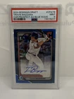 2024 BOWMAN DRAFT CHROME PROSPECT AUTOS BLUE WAVE TRAVIS BAZZANA /150 PSA 9