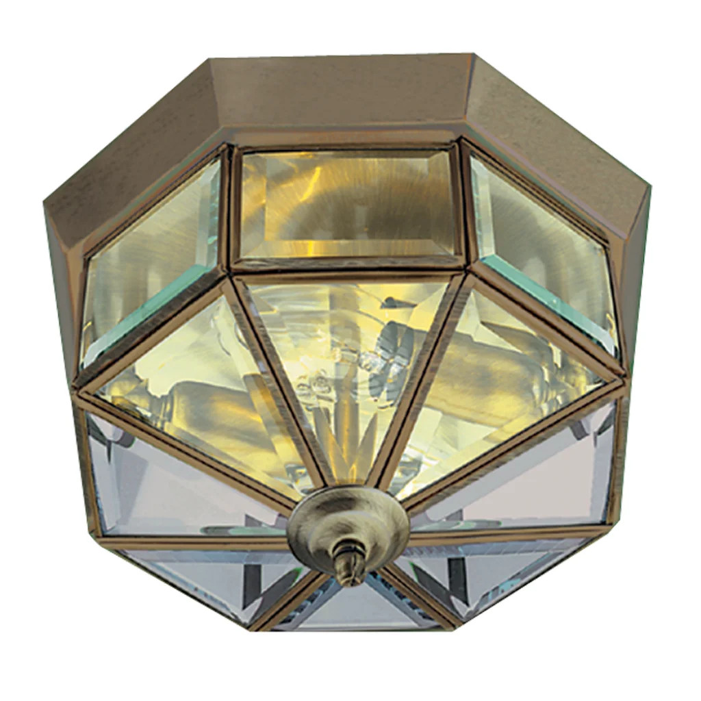 Ceiling Light Brass Pisa III 2 Antique 230mm Searchlight 8235AB