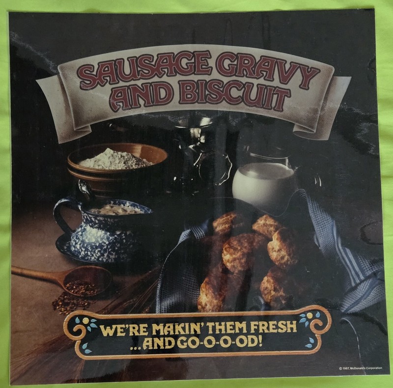 1987 McDonald's "Breakfast" Translite sign 21.75" X 21.75 Advertising Display 