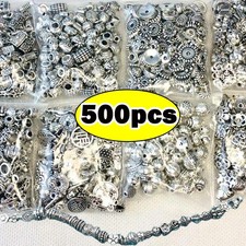 Tibetan Metal Spacer Beads Antique Silver Tube Hollow Loose Jewelry 50 Pcs