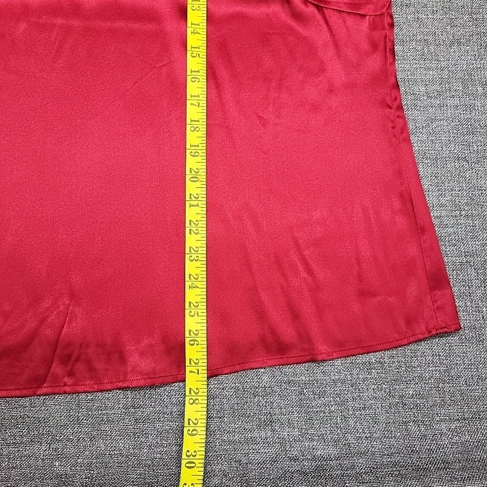 Kathleen Kirkwood 女式正装丝绸氨纶混纺上衣 3X 大码红色衬衫 — 第 3/4 张图片