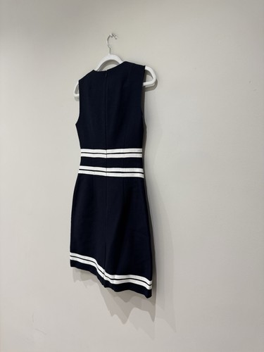 Hobbs - Harbour Dress - UK 8 - 100% Cotton - Navy with White - BNWT - RRP £149 - Picture 4 of 14