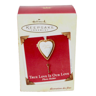HALLMARK KEEPSAKE ORNAMENT True Love Is Our Love Photo Holder Hinged Heart