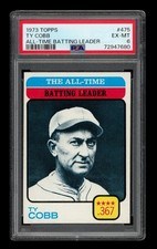 1973 Topps Set-Break #475 Ty Cobb All-Time Batting Leader PSA 6 EX-MT