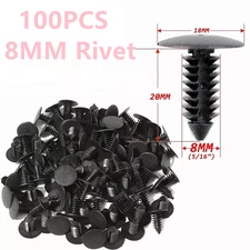 For 100PCS 8mm Bumper Clips Car Hole Plastic Rivet Set Fastener Fender Push Pin