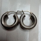 Dyadema Italy 925 Sterling Silver Hoop Earrings 1” Signed Tubular Hoops 4g