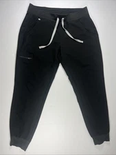 Figs Jogger Scrub Bottom Pant Women Petite Medium Black Technical
