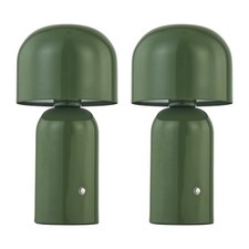Set of 2 Modern Sage Green LED Rechargeable Touch Table Lamps Bedside Lights