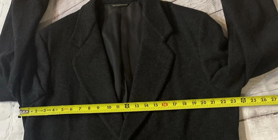 Chaps Ralph Lauren Mens Overcoat Wool Trench Coat Sz. 40  Dark Charcoal/Black - Image 4 of 4