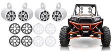 4 KICKER 45KM654 6.5" 390 Watt White Tower Speakers For Polaris RZR/ATV/UTV
