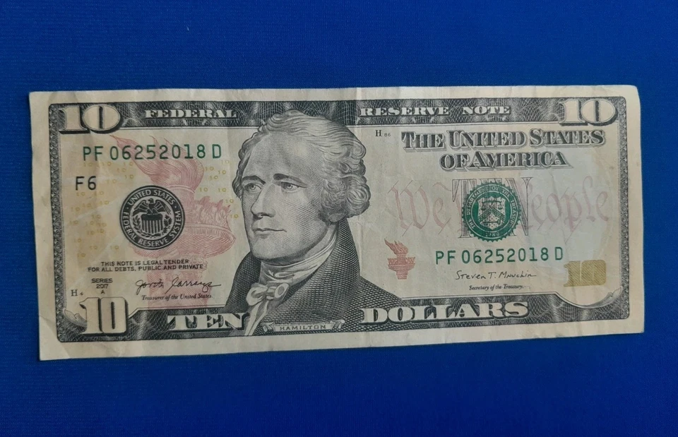 June 25, 2018 Birthday Anniversary $10 Ten Dollar Bill Serial Number 06252018 - Image 2 of 4