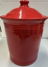 Large Red Fiestaware Canister Scarlet 3 Quart Fiesta HLC 3 Qt 10.5"