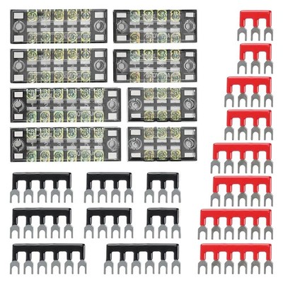 OCR 8 Sets Terminal Blocks, 8 Pcs 3/4/5/6 Positions 600V 15A Dual Row Screw Term