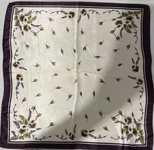 Scarf Square Unbranded Satin Small Classic Floral Design