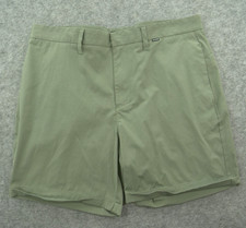 Hurley Shorts Mens 36 Green Quick Dry Hybrid Walk Swim Flat Front Mid Rise Logo
