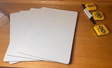 Dry Erase White Board Bundle Set 4 White Boards, 3 Erasers 2 Markers