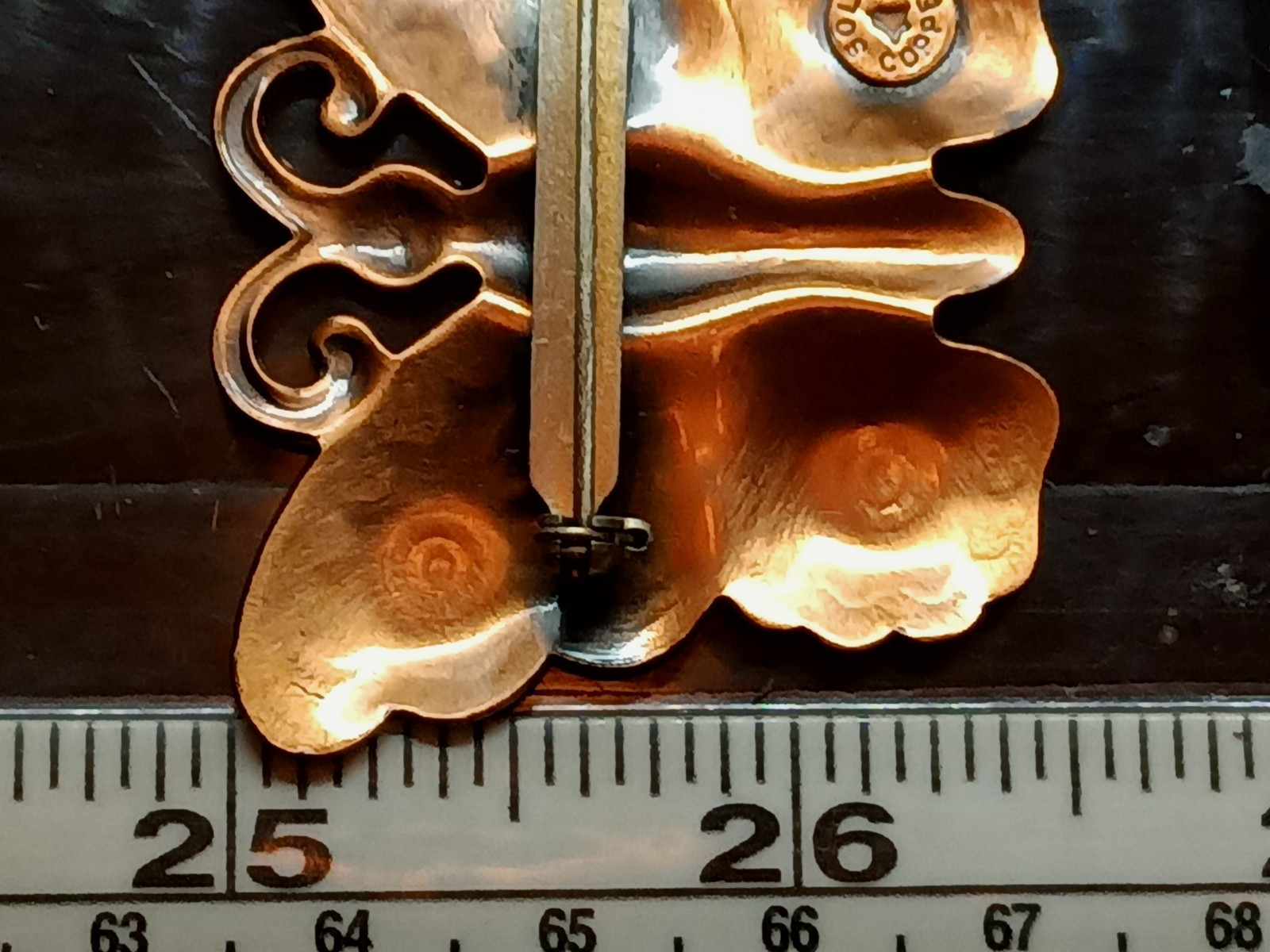 Vtg Solid Copper Butterfly Engraved Native Americ… - image 6