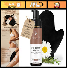 Self Tanner Mousse Kit - Natural Organic Ingredients, Sunless Tanning Foam, Mitt