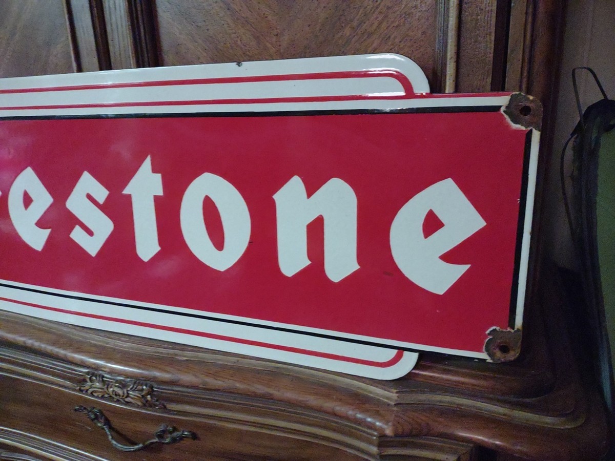 VINTAGE FIRESTONE TIRES DEALERSHIP - GAS STATION PORCELAIN SIGN