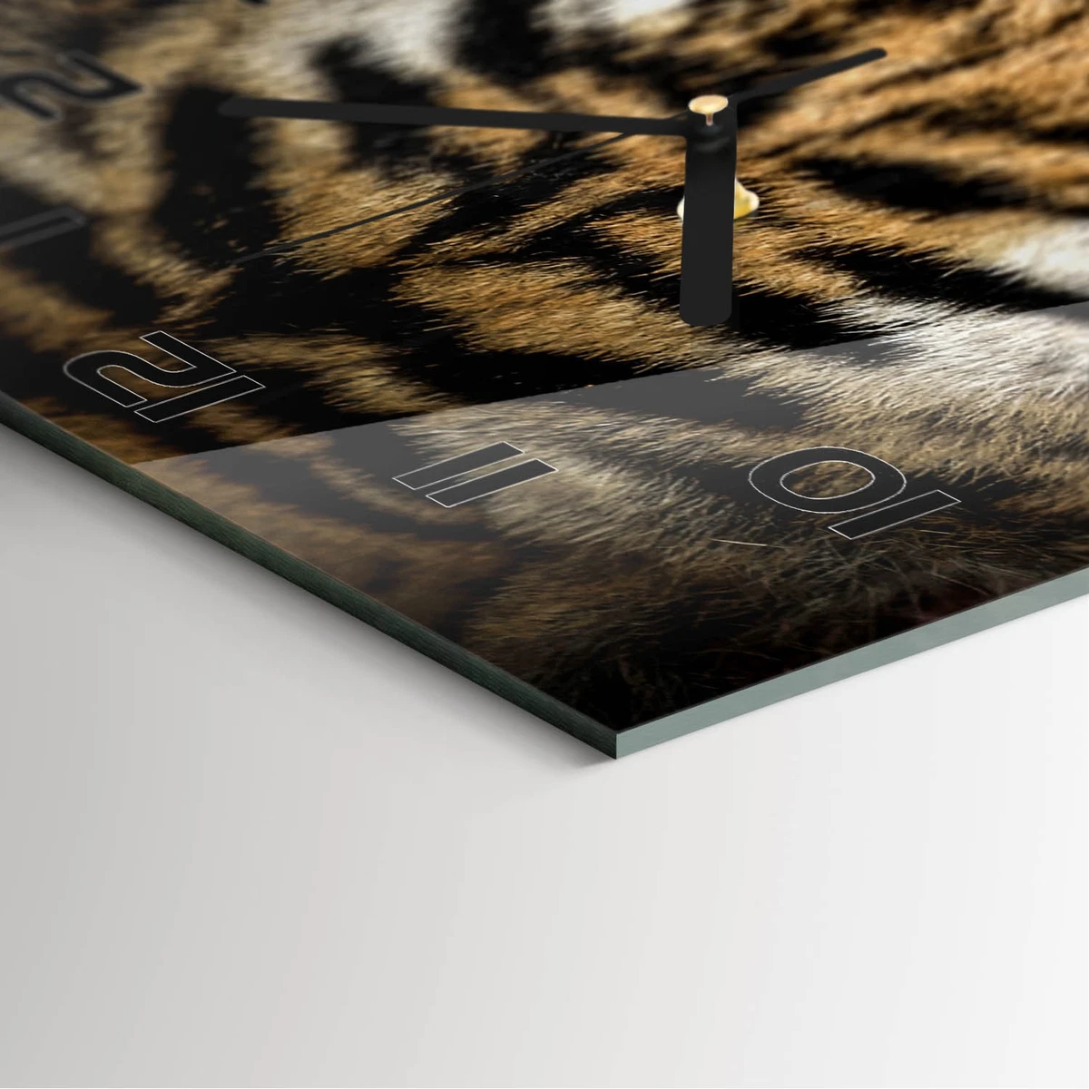 Reloj de Pared Rectangular Vertical Cristal Templado Silencioso Tigre 30x60 cm