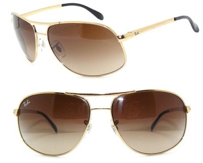 RAY BAN SUNGLASSES GOLD BROWN RB 3387 WARRIOR 3342 PILOT EYEGLASSES 3561 CASE