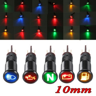 10mm 12V LED-Panel-Armaturenbrett-Warnanzeige Wasserdichte für Auto-Boot-LKW-Van