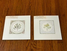 New Botanical matted art prints pair olive/peace fennel/worthy praise