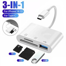 USB C 3 in 1 Hub Converter Type-C Adapter SD Card Reader For MacBook Pro Laptop