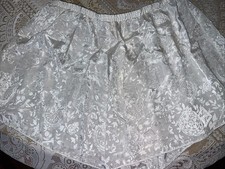 Vintage Victoria's Secret Gold label Shorts Lingerie L White Floral Satin