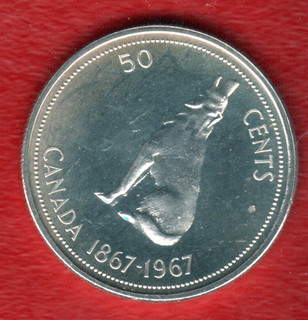 CANADA 50 CENTS 1867 1967 SILVER