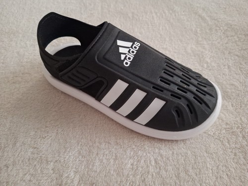 Adidas Kids Closed Toe Water Sandals Black White Lightweight Adjustable Size 1Y - Picture 7 of 8