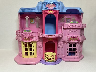 Fisher Price Dollhouse Sweet Streets Hotel Cafe Boutique Pool Elevator Vintage
