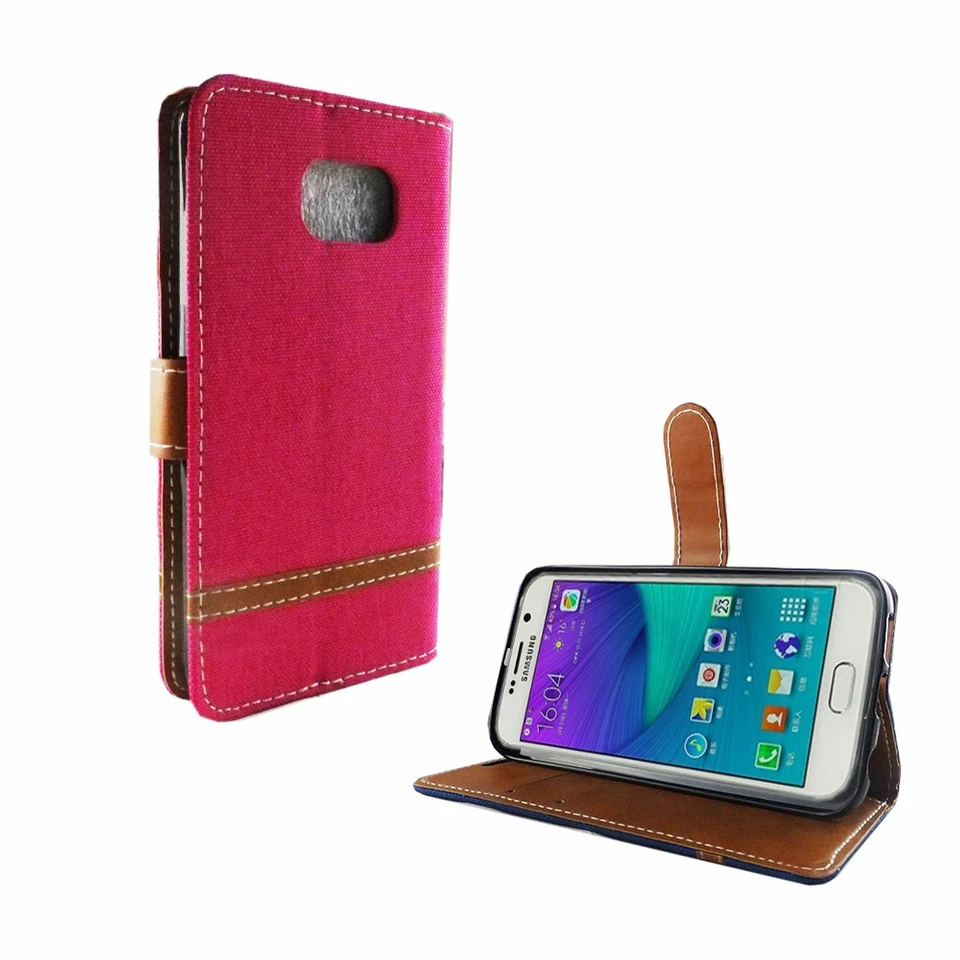 Phone Case for Samsung Galaxy S6 Edge Case Wallet Cover 360 Case Pink - Image 3 of 3