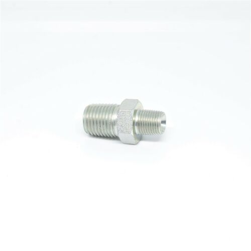 Steel Hex 1/4 to 1/8 Male NPT Reducer Pipe Nipple Fitting Water Oil Gas Liquid - Picture 3 of 5