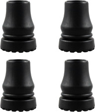 Set of 4 Heavy Duty 3/4 Inch Rubber Cane Tips - Anti-Slip TPR Replacement Tips f