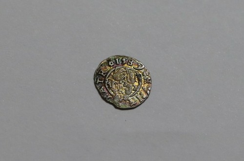 HUNGARY RUDOLF II SILVER DENAR (1572-1608) 1589 V811 SHARP DETAILS B41 YJ19 - Picture 2 of 3