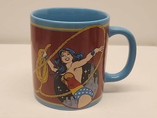 Rare DC Comics WONDER WOMAN Red And Blue Coffee Mug Cup