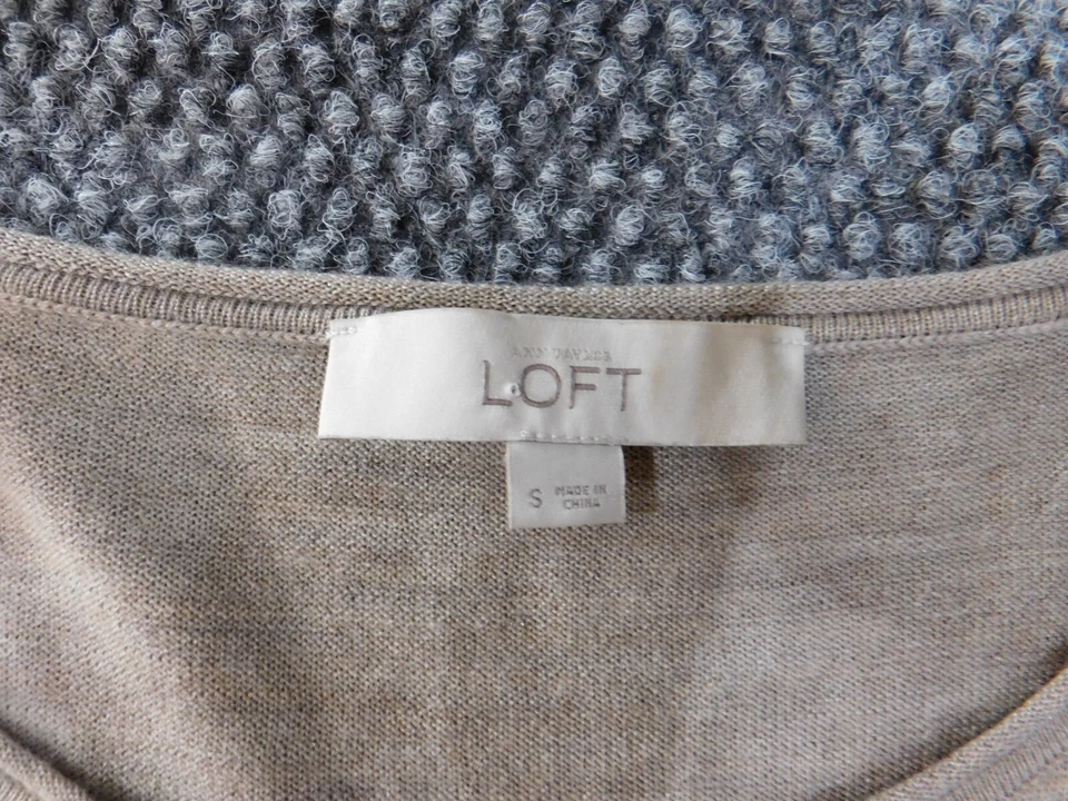Suéter Loft Pequeño Beige Jersey Mujer Cuentas Bordado Lana Acrílico Foto 4 de 4