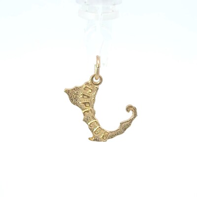 14k Gelbgold Cape Cod Karte Charm Halskette Anhänger ~ 1,7g
