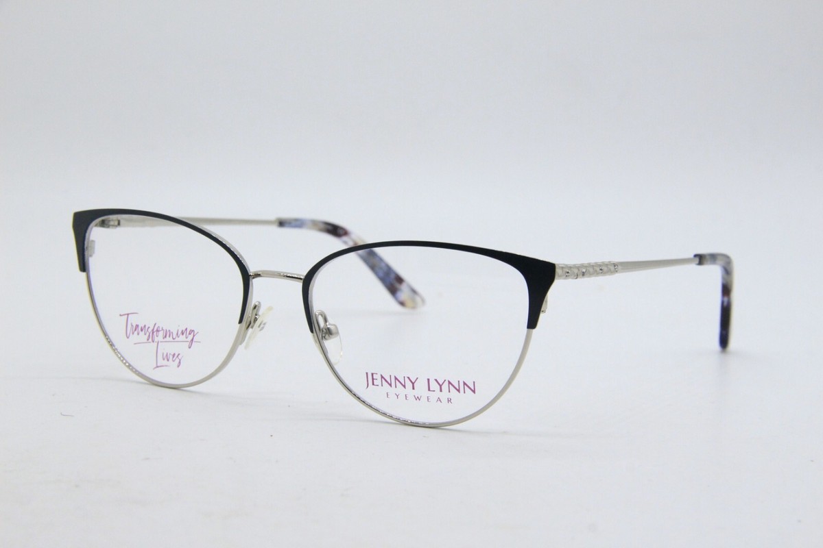 NWOT Jenny Lynn Captivating Teal Blue and Silver Cat-Eye Optical Glasses Frame Jenny Lynn JLCAPTIVATING Eyeglasses main image 3
