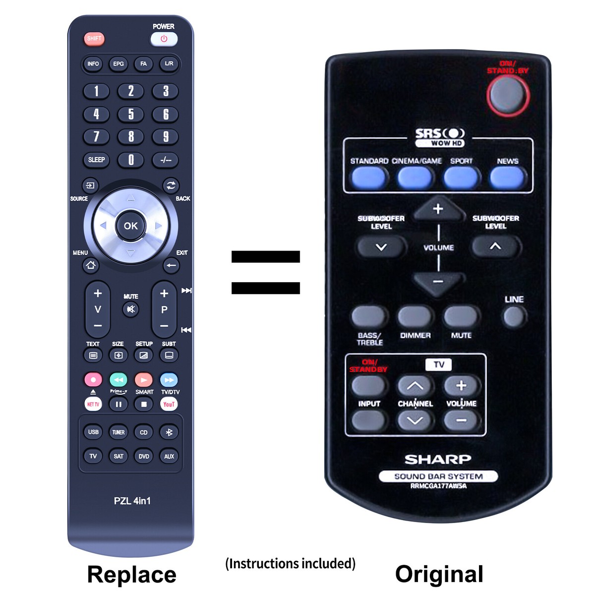 Replacement Remote Control For Sharp RRMCGA177AWSA HTSB200 HT Replacement Remote Control For Sharp RRMCGA177AWSA HTSB200 HT