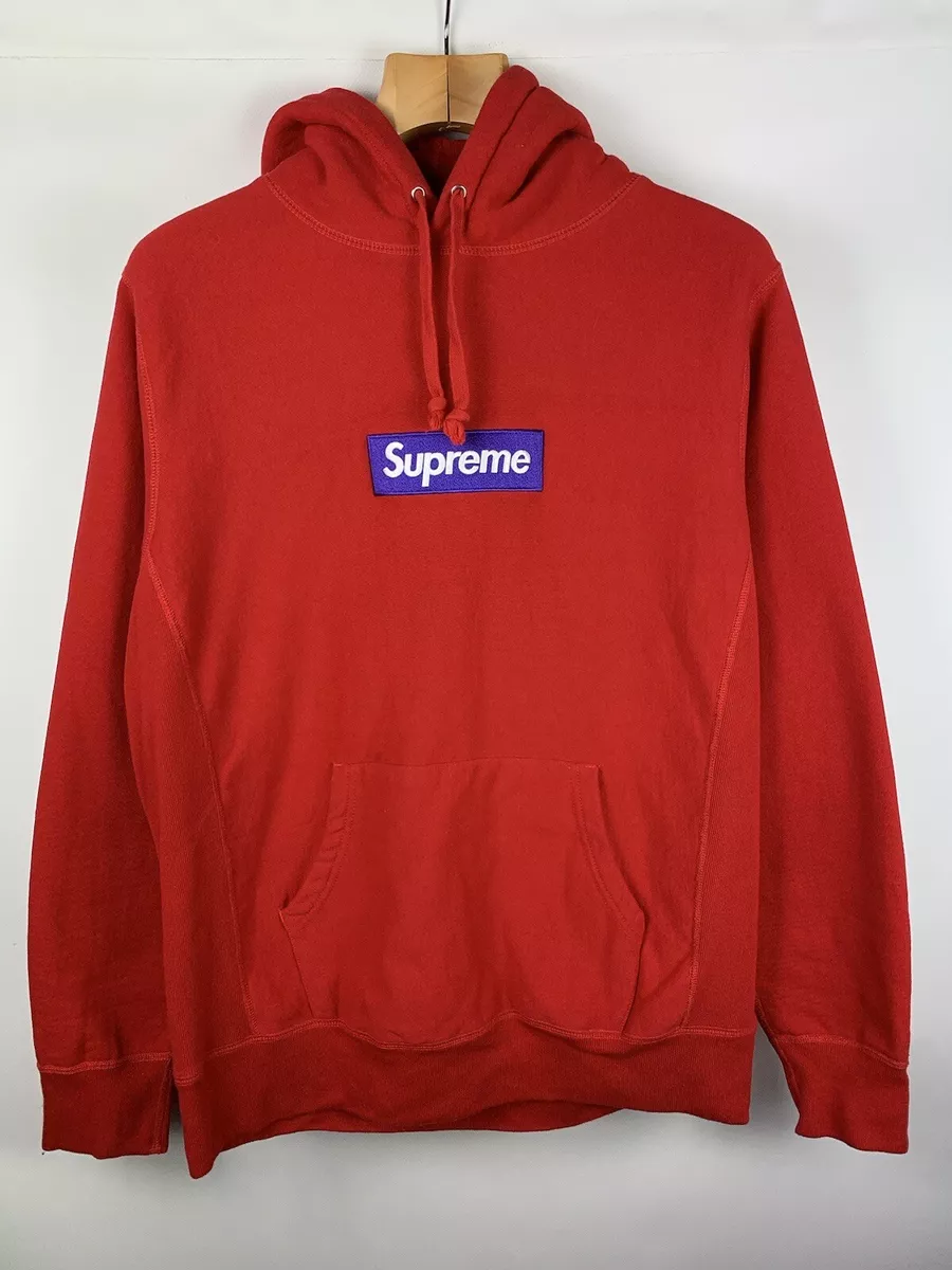 Supreme compact logo hoodie red sale