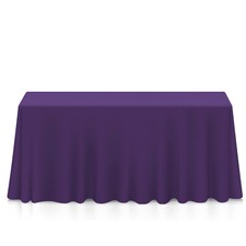 90" x 156" Rectangular Polyester Fabric Tablecloths for Wedding Banquet - Purple