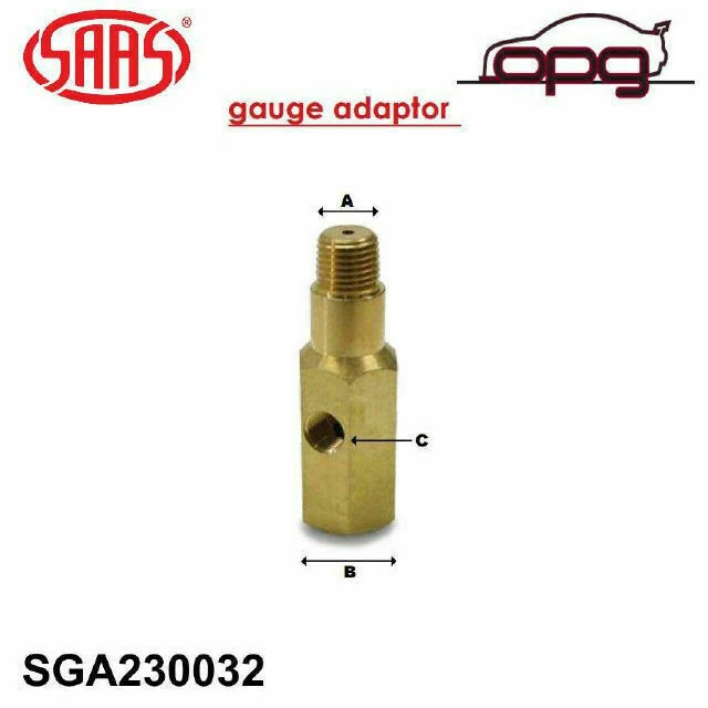 Adaptador SAAS Manómetro de Presión de Aceite 1/4 NPT Latón Piezas Transmisor para EA>EL BA BF FG Foto 3 de 4