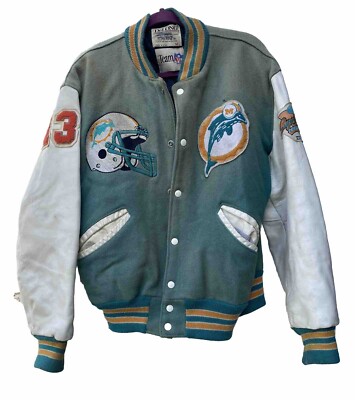 DeLong Miami Dolphins Varsity Jacket - Super bowl VII VIII Leather