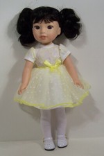 Yellow Fancy Heart Dress Doll Clothes For Wellie Wisher Wishers 14" Debs 