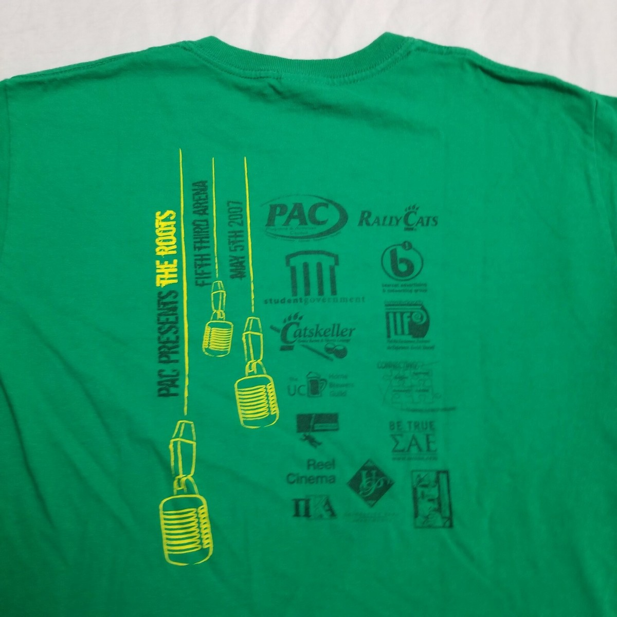 Vintage The Roots Band Concert T Shirt Green Rap Tee Hip Hop Size