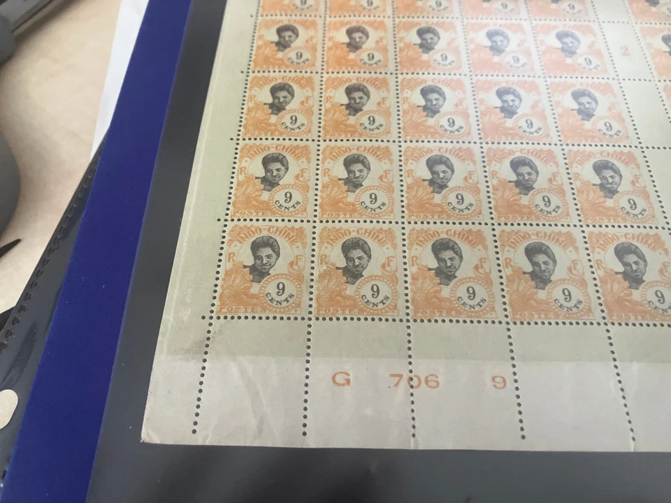 印度中国 1922 年柬埔寨边缘 MNH 9c 50 张 - 查看详情 — 第 2/3 张图片