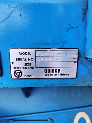 Quincy Climate Control, Compressor Division QC01508DX3 Coltec